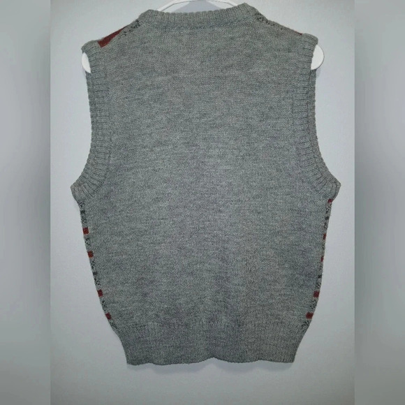 Van Heusen men's M wool blend fair isle sweater vest academia grandpa business - Picture 2 of 7